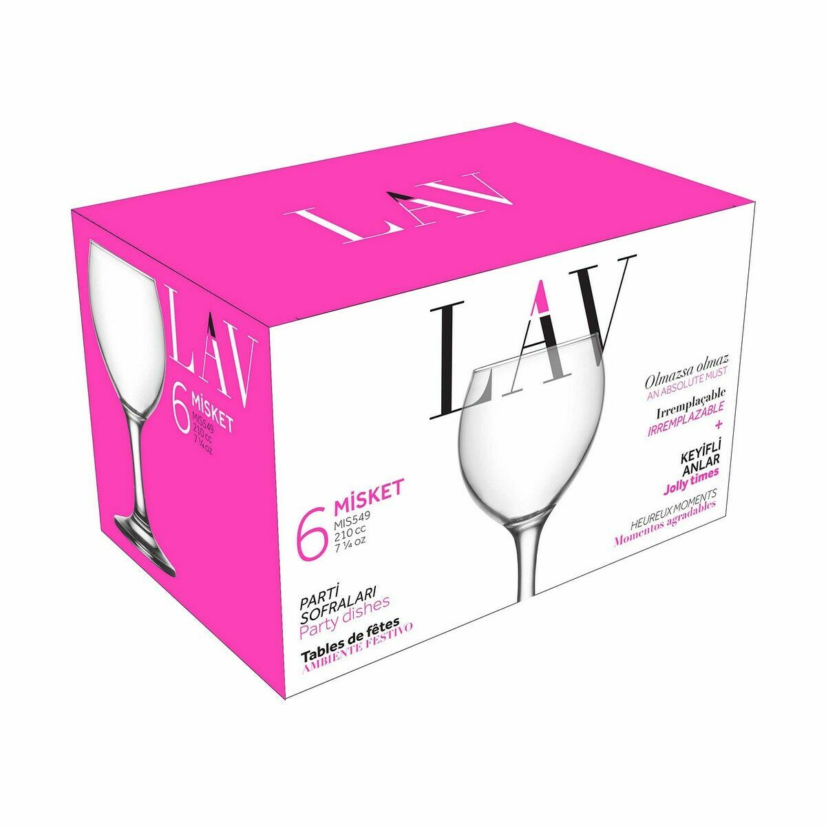 Wine glass set Inde Misket 210 ml 6 Pieces (4 Units)